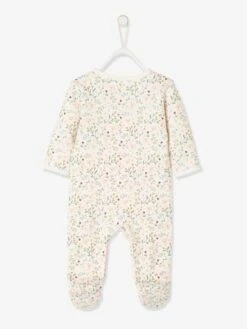 Fleece Sleepsuit With Press Studs On The Front, For Newborn Babies - Light Pink/print -PETIT BATEAU Sales Store fleece sleepsuit with press studs on the front for newborn babies 4
