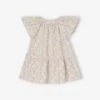 Floral Dress With Butterfly Sleeves For Babies - Printed White -PETIT BATEAU Sales Store floral dress with butterfly sleeves for babies