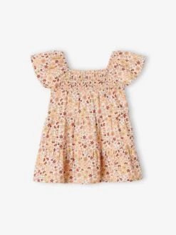 Floral Dress With Smocking For Babies - Ecru -PETIT BATEAU Sales Store floral dress with smocking for babies 1