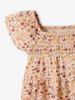 Floral Dress With Smocking For Babies - Ecru -PETIT BATEAU Sales Store floral dress with smocking for babies 2