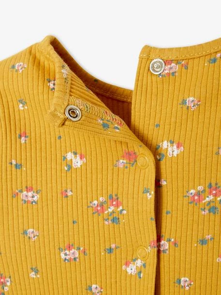 Floral T-Shirt In Rib Knit For Babies - Yellow Medium All Over Printed 9 Floral T-Shirt In Rib Knit For Babies - Yellow Medium All Over Printed - Image 7