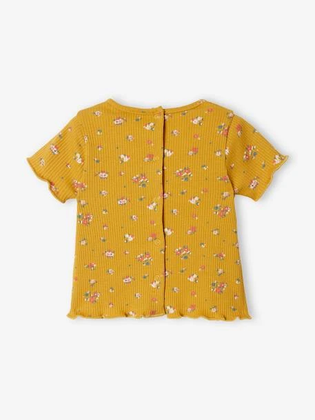 Floral T-Shirt In Rib Knit For Babies - Yellow Medium All Over Printed 10 Floral T-Shirt In Rib Knit For Babies - Yellow Medium All Over Printed - Image 8