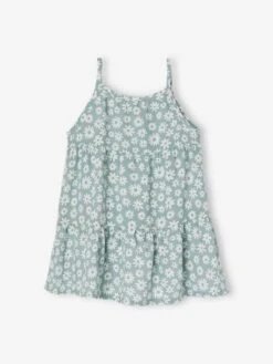 Fluid Dress With Ruffles For Babies - Grey Blue -PETIT BATEAU Sales Store fluid dress with ruffles for babies 1