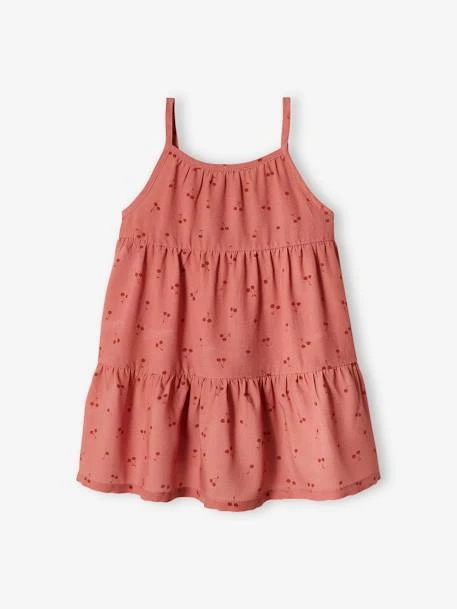 Fluid Dress With Ruffles For Babies - Old Rose 7 Fluid Dress With Ruffles For Babies - Old Rose - Image 5