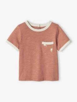 Gecko T-Shirt In Marl Cotton, Short Sleeves, For Babies - Pecan Nut -PETIT BATEAU Sales Store gecko t shirt in marl cotton short sleeves for babies 2