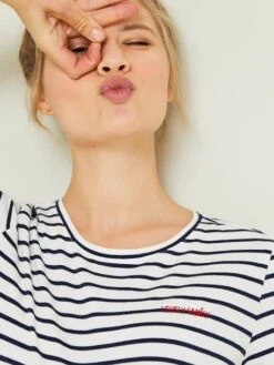 Gift Set, T-Shirt For Mum + T-Shirt For Baby - White Stripes -PETIT BATEAU Sales Store gift set t shirt for mum t shirt for baby 4