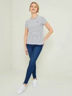 Gift Set, T-Shirt For Mum + T-Shirt For Baby - White Stripes -PETIT BATEAU Sales Store gift set t shirt for mum t shirt for baby 6