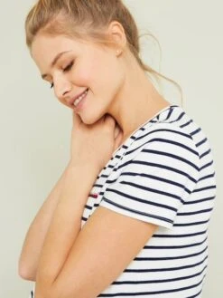 Gift Set, T-Shirt For Mum + T-Shirt For Baby - White Stripes -PETIT BATEAU Sales Store gift set t shirt for mum t shirt for baby 7