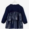Glittery Christmas Dress, For Babies - Blue Dark Solid -PETIT BATEAU Sales Store glittery christmas dress for babies