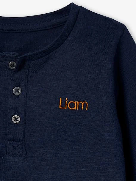 Grandad-Style Long-Sleeved Top For Baby Boys - Dark Blue 10 Grandad-Style Long-Sleeved Top For Baby Boys - Dark Blue - Image 8