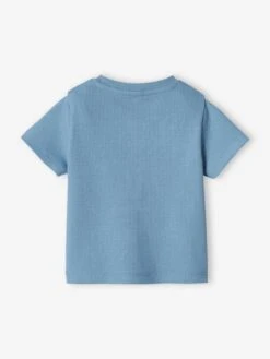 Honeycomb Grandad-Style T-Shirt For Babies - Sky Blue -PETIT BATEAU Sales Store honeycomb grandad style t shirt for babies 15