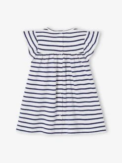 Jersey Knit Dress For Babies - Blue Dark Striped 13 Jersey Knit Dress For Babies - Blue Dark Striped -PETIT BATEAU Sales Store jersey knit dress for babies 1