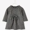 Jersey Knit Dress With Iridescent Print, For Baby Girls - Grey/print -PETIT BATEAU Sales Store jersey knit dress with iridescent print for baby girls