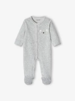 Koala Sleepsuit In Velour, For Babies - Marl Grey 13 Koala Sleepsuit In Velour, For Babies - Marl Grey -PETIT BATEAU Sales Store koala sleepsuit in velour for babies 3
