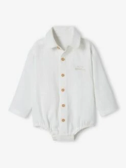 Long Sleeve Bodysuit Shirt For Babies - White
