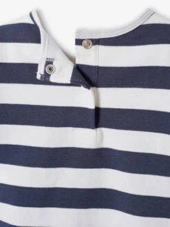 Long Sleeve Bodysuit Top In Stripes For Babies - Ecru -PETIT BATEAU Sales Store long sleeve bodysuit top in stripes for babies 3