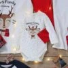 Long Sleeve Christmas Bodysuit For Babies, Family Capsule Collection - Ecru -PETIT BATEAU Sales Store long sleeve christmas bodysuit for babies family capsule collection