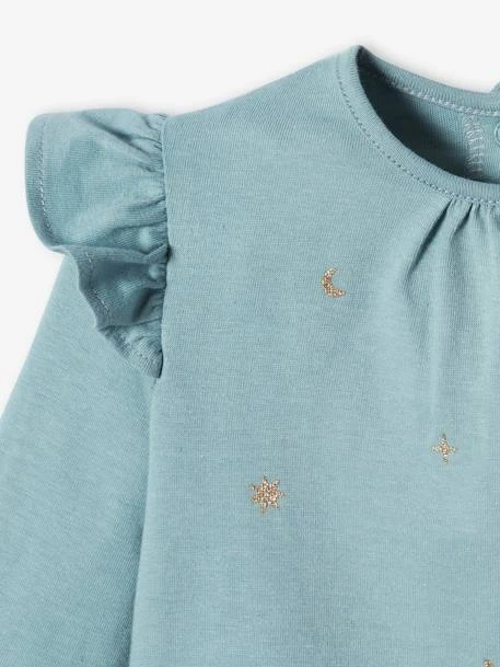 Long Sleeve Frilly Top For Babies - Green Medium All Over Printed 4 Long Sleeve Frilly Top For Babies - Green Medium All Over Printed - Image 2