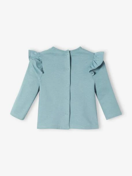 Long Sleeve Frilly Top For Babies - Green Medium All Over Printed 5 Long Sleeve Frilly Top For Babies - Green Medium All Over Printed - Image 3