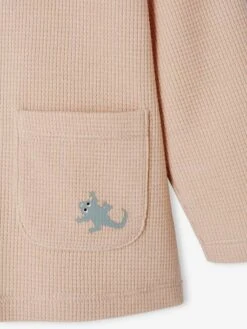 Long Sleeve Grandad-Style Top In Honeycomb For Babies - Beige -PETIT BATEAU Sales Store long sleeve grandad style top in honeycomb for babies 2