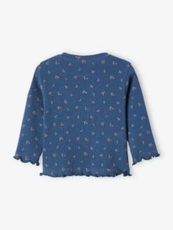Long Sleeve, Rib Knit Top For Babies - Blue Dark All Over Printed 7 Long Sleeve, Rib Knit Top For Babies - Blue Dark All Over Printed -PETIT BATEAU Sales Store long sleeve rib knit top for babies 2