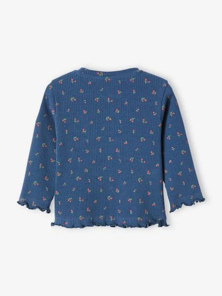 Long Sleeve, Rib Knit Top For Babies - Blue Dark All Over Printed 5 Long Sleeve, Rib Knit Top For Babies - Blue Dark All Over Printed - Image 3