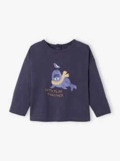 Long Sleeve Top For Stylish Babies - Night Blue