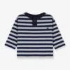 Long Sleeve Top In Cotton For Babies - PETIT BATEAU - Blue -PETIT BATEAU Sales Store long sleeve top in cotton for babies petit bateau