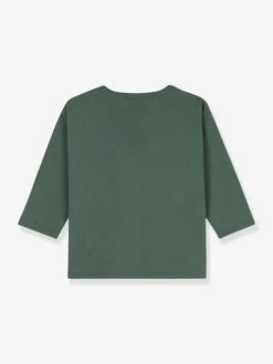 Long Sleeve Top In Organic Cotton For Babies, By Petit Bateau - Green -PETIT BATEAU Sales Store long sleeve top in organic cotton for babies by petit bateau 2