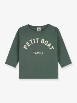 Long Sleeve Top In Organic Cotton For Babies, By Petit Bateau - Green