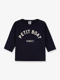 Long Sleeve Top In Organic Cotton, For Babies, By Petit Bateau - Navy Blue