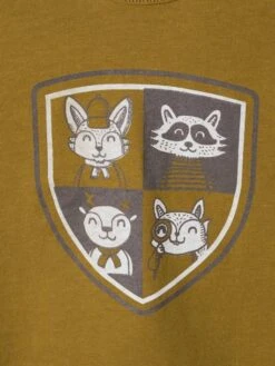 Long Sleeve Top With Emblem, For Babies - Beige Dark Solid With Design -PETIT BATEAU Sales Store long sleeve top with emblem for babies 2