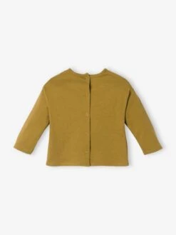 Long Sleeve Top With Emblem, For Babies - Beige Dark Solid With Design -PETIT BATEAU Sales Store long sleeve top with emblem for babies 3