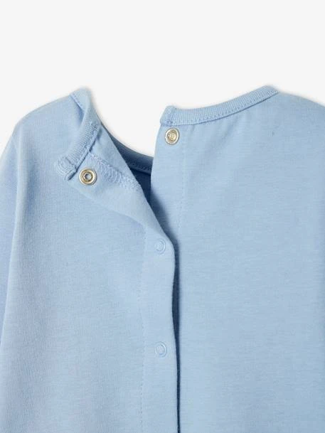 Long Sleeve Top With Message, For Babies - Blue Light Solid With Design 5 Long Sleeve Top With Message, For Babies - Blue Light Solid With Design - Image 3
