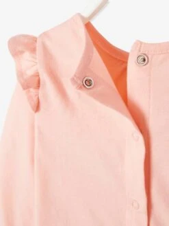Long Sleeve Top With Ruffles, For Babies - White Light Solid With Design -PETIT BATEAU Sales Store long sleeve top with ruffles for babies 9