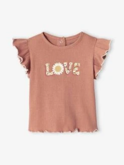Love T-Shirt For Babies - Old Rose -PETIT BATEAU Sales Store love t shirt for babies 1
