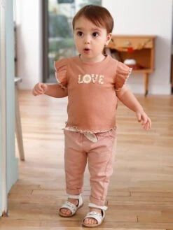 Love T-Shirt For Babies - Old Rose -PETIT BATEAU Sales Store love t shirt for babies 8