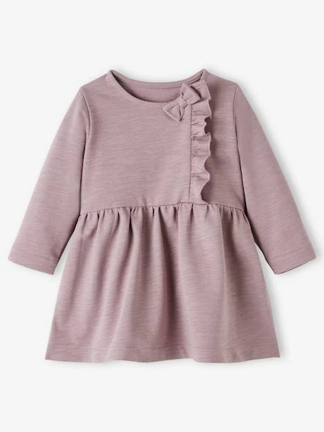 Marl-Effect Fleece Dress For Babies - Purple Medium Solid 10 Marl-Effect Fleece Dress For Babies - Purple Medium Solid - Image 8