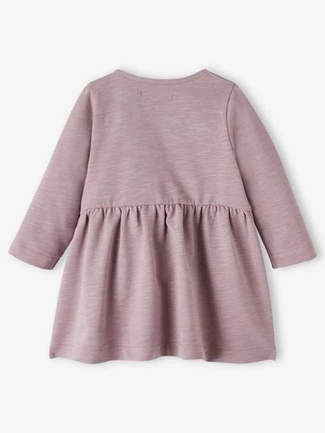 Marl-Effect Fleece Dress For Babies - Purple Medium Solid 11 Marl-Effect Fleece Dress For Babies - Purple Medium Solid - Image 9