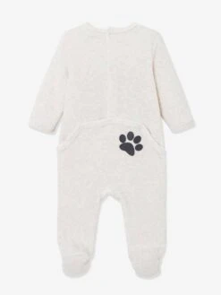 "Mini Bear" Velour Sleepsuit For Babies - Brown -PETIT BATEAU Sales Store mini bear velour sleepsuit for babies 3