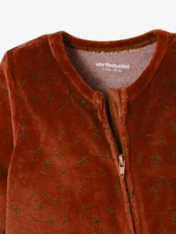 "Mini Bear" Velour Sleepsuit For Babies - Brown -PETIT BATEAU Sales Store mini bear velour sleepsuit for babies 7
