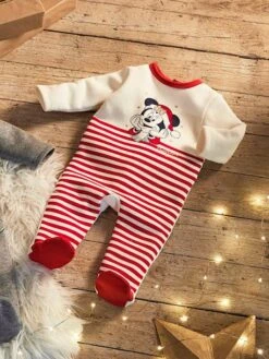 Minnie Mouse Christmas Pyjamas By Disney®, For Babies - White -PETIT BATEAU Sales Store minnie mouse christmas pyjamas by disney for babies 5