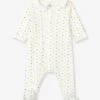 Organic Cotton Sleepsuit For Babies, By Petit Bateau - White Light All Over Printed -PETIT BATEAU Sales Store organic cotton sleepsuit for babies by petit bateau