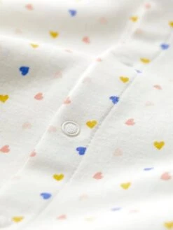 Organic Cotton Sleepsuit For Babies, By Petit Bateau - White Light All Over Printed -PETIT BATEAU Sales Store organic cotton sleepsuit for babies by petit bateau 2