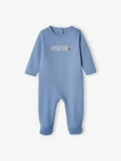 Pack Of 2 Adventure Sleepsuits In Interlock Fabric For Baby Boys - Chambray Blue -PETIT BATEAU Sales Store pack of 2 adventure sleepsuits in interlock fabric for baby boys 4