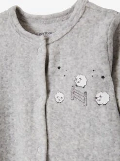 Pack Of 2 Baby Sleepsuits With Front Opening In Velour - White -PETIT BATEAU Sales Store pack of 2 baby sleepsuits with front opening in velour 5