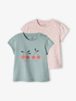 Pack Of 2 Basic T-Shirts For Babies - Old Rose -PETIT BATEAU Sales Store pack of 2 basic t shirts for babies 37