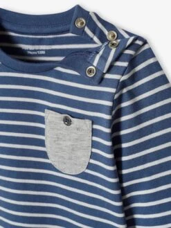 Pack Of 2 Basic Tops With Animal Motif & Stripes For Babies - Ecru -PETIT BATEAU Sales Store pack of 2 basic tops with animal motif stripes for babies 24