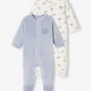 Pack Of 2 "Bears" Velour Sleepsuits For Baby Boys - Blue Medium Two Color/multicol 1 Pack Of 2 "Bears" Velour Sleepsuits For Baby Boys - Blue Medium Two Color/multicol -PETIT BATEAU Sales Store pack of 2 bears velour sleepsuits for baby boys