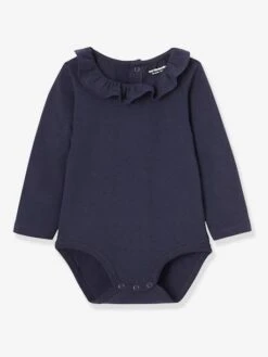 Pack Of 2 Bodysuits For Babies, Peter Pan Collar, Long Sleeves - Dark Pink/print -PETIT BATEAU Sales Store pack of 2 bodysuits for babies peter pan collar long sleeves 2